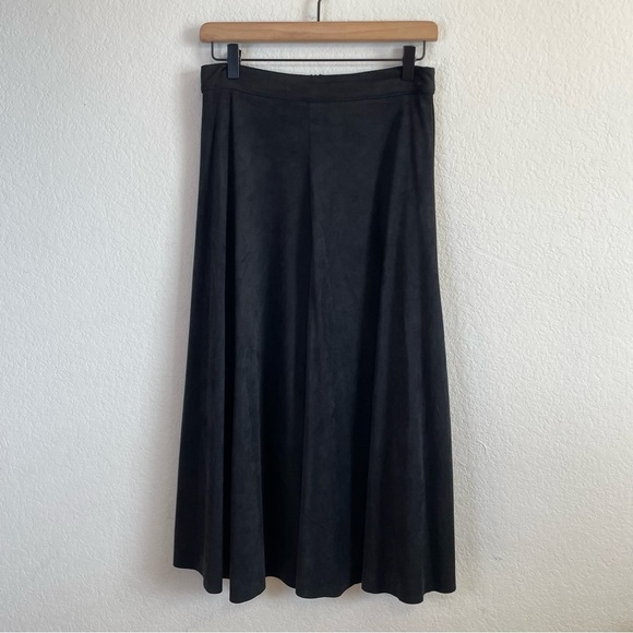 Zara Dresses & Skirts - Zara Black Suede Long Maxi Skirt Size Medium